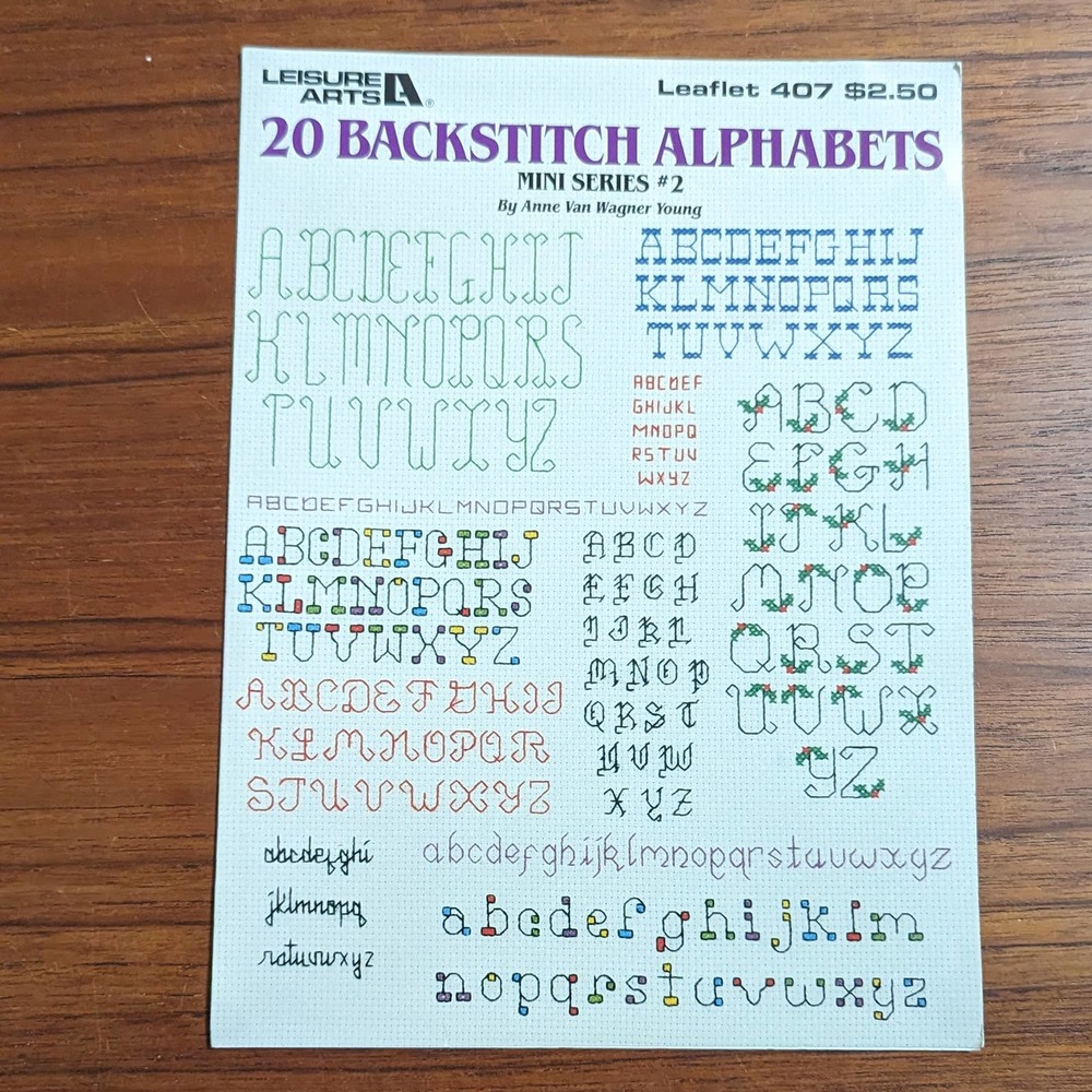 20 Backstitch Alphabets Mini Series #2 Pamphlet